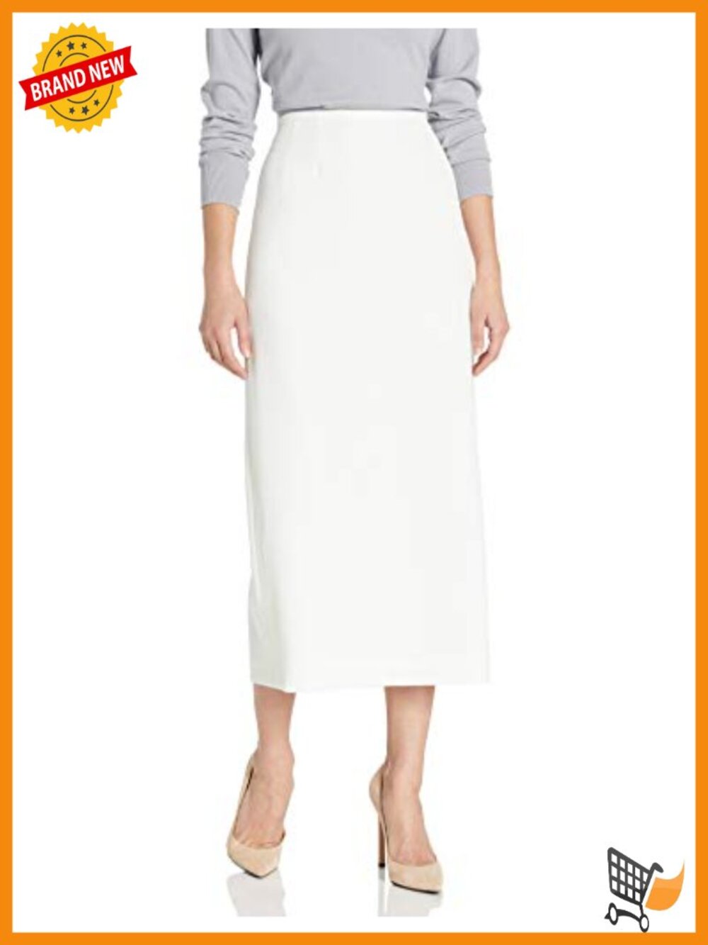 Stretch Crepe Column Long-Length Skirt